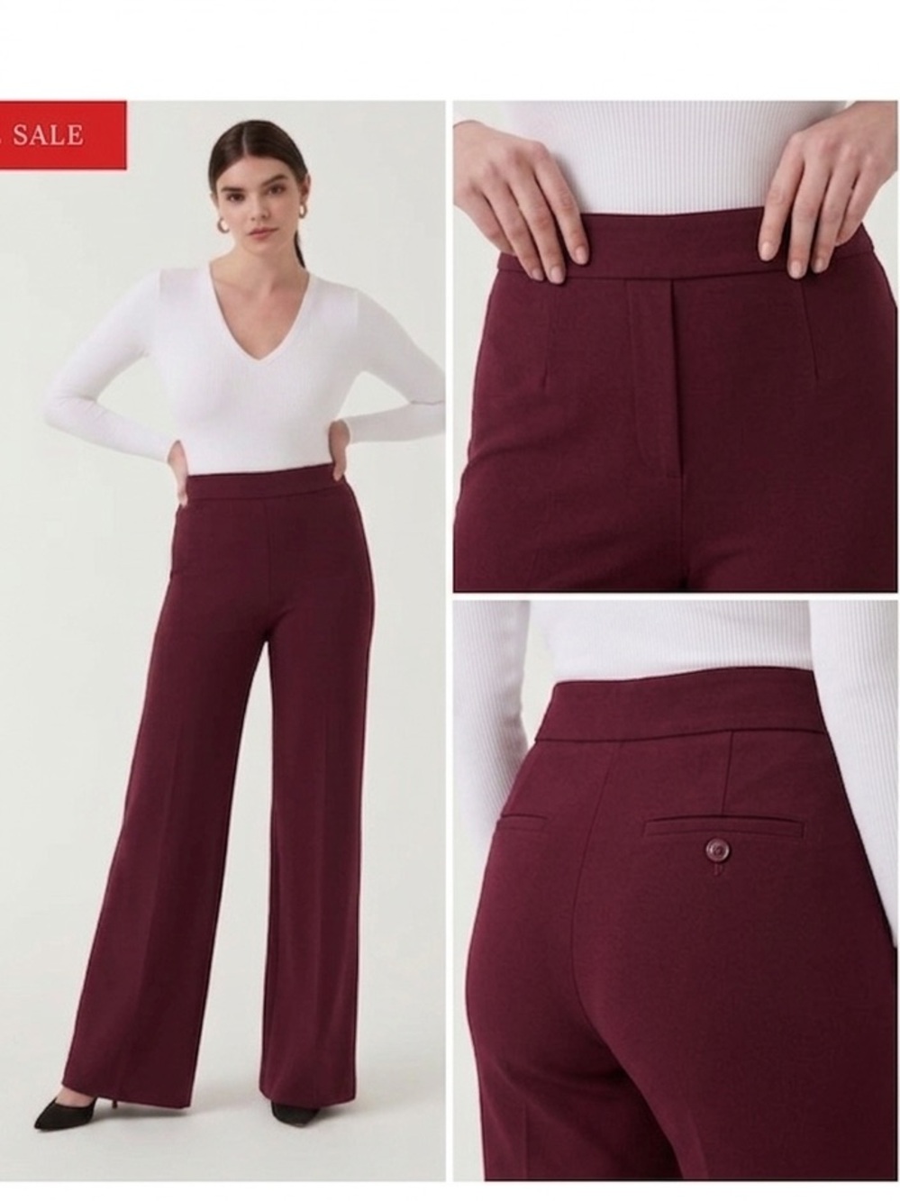 NWT SPANX Perfect Wide Leg Pants in Chianti , size 2X Tall